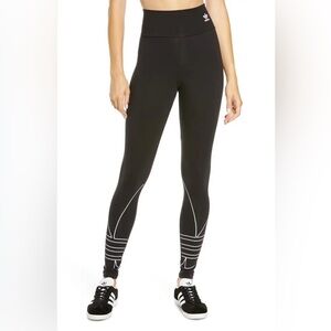 adidas Black Leggings with White Accents